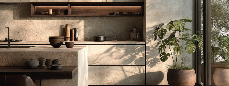 Seamless Sintered Stone Kitchen Cabinets