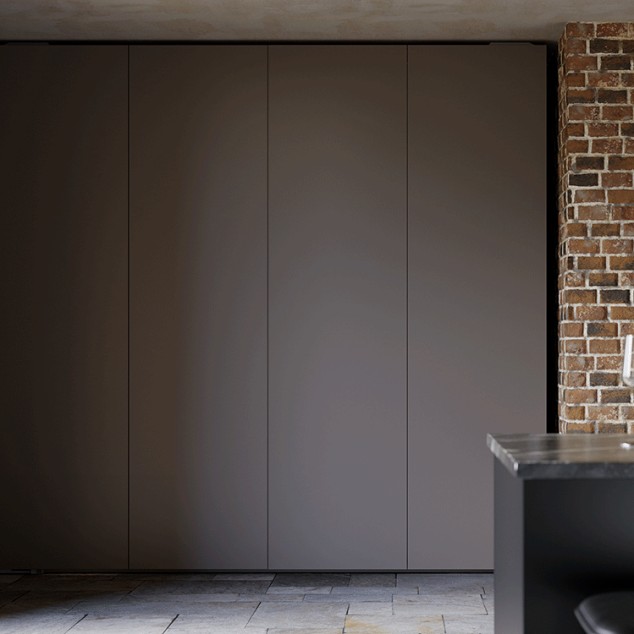 Porte cachée intégrée de luxe en placage de bois