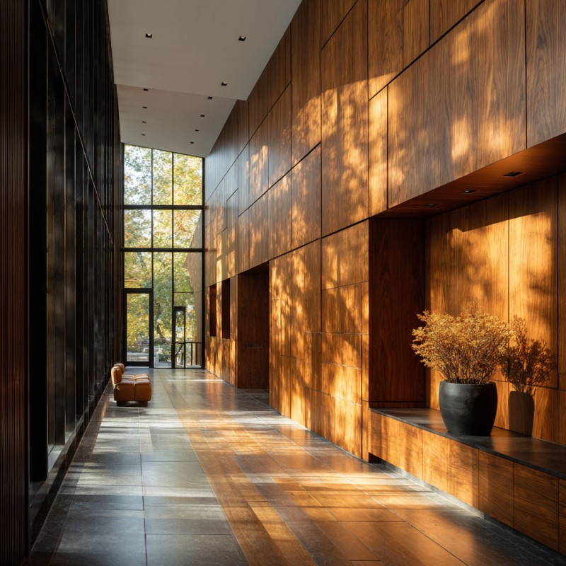 Système de lambris en placage de bois de luxe