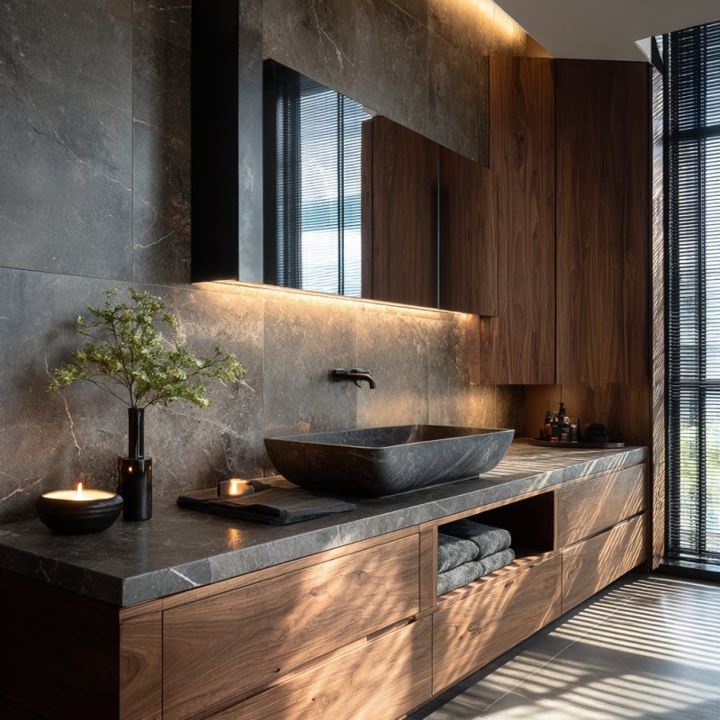 Vanité de salle de bain flottante moderne