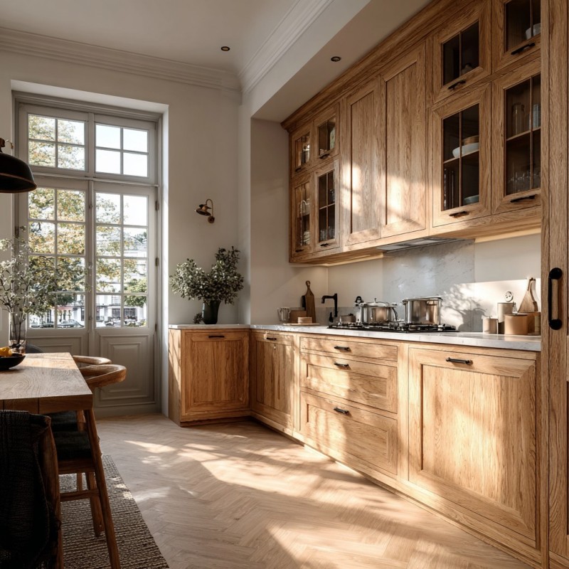 Armoires de cuisine en bois massif